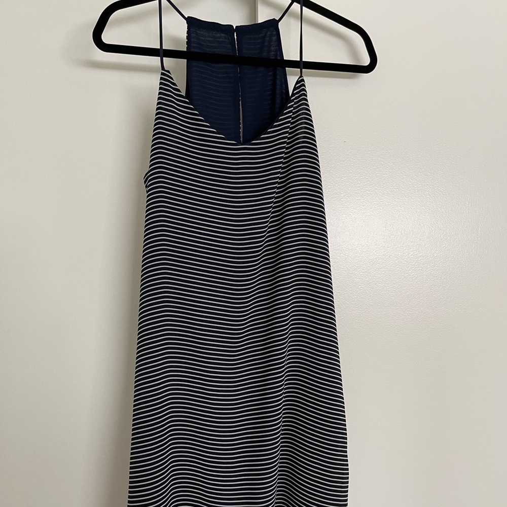 Reversible navy blue and white stripped dress - M